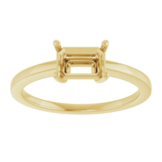 Classic 4 Prong East-West Solitaire Setting